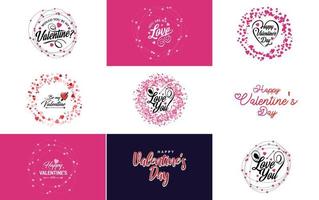 Love hand-drawn lettering with a heart design. Suitable for use as a Valentine's Day greeting or in romantic designs vector