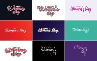 letras del día internacional de la mujer con forma de amor. adecuado para su uso en tarjetas. invitaciones pancartas carteles postales pegatinas y publicaciones en redes sociales vector