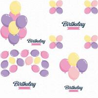 Happy Birthday lettering set with balloons vector