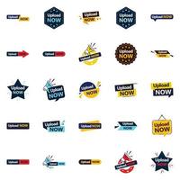 25 Customizable Vector Designs in the Upload Now Bundle Perfect for Advertising