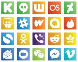 20 High Quality Social Media Icons such as reddit. rakuten. wattpad. viber and simple icons. Modern and high quality vector