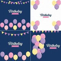 Happy Birthday greetings set with balloons vector