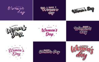 Happy Valentine's Day lettering template set vector