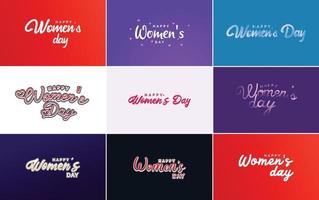 Happy Valentine's Day lettering template set vector