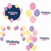 Happy Birthday text with balloons vector