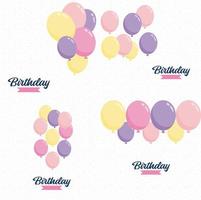 Happy Birthday greetings with balloons vector