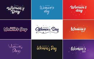 Women's Day lettering template set vector