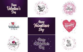 Happy Valentine's Day typography poster with handwritten calligraphy text. isolated on white background vector