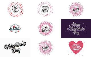 Happy Valentine's Day banner template with a romantic theme and a red color scheme vector