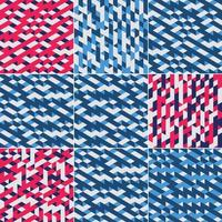 Cover designs featuring overlapping geometric shapes in a red and blue color palette vector