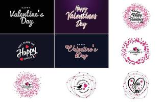 Vector illustration of a heart wreaths with Happy Valentine's Day text