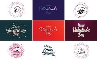 Love and Valentine's hand-drawn lettering with a heart design. Suitable for use as a Valentine's Day greeting or in romantic designs vector