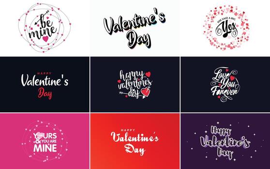 diseño de arte de palabras de amor con un fondo en forma de corazón y un efecto brillante vector