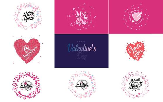 diseño de arte de palabras de amor con un fondo en forma de corazón y un efecto bokeh vector