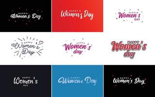 conjunto de carteles del feliz día internacional de la mujer. emblemas y elementos de diseño vector colección de signos. etiquetas. e insignias