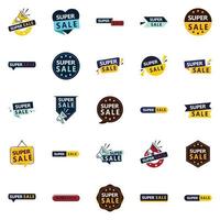 25 Unique Super Sale Banners for Promoting Offers and Deals vector