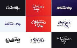 Women's Day typographical design elements set for greeting cards vector