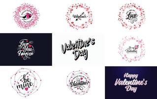 Happy Valentine's Day typography poster with handwritten calligraphy text. isolated on white background vector