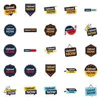 25 Inspiring Vector Designs in the Upload Now Pack Perfect for Advertising and Branding