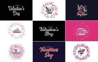 Valentine's Day lettering set for banners, logos, flyers, labels. icons, badges and stickers vector