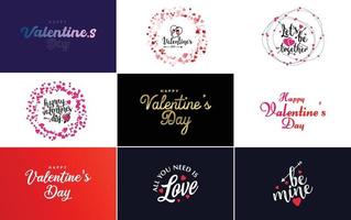 Happy Valentine's Day greeting card template with a romantic theme  vector