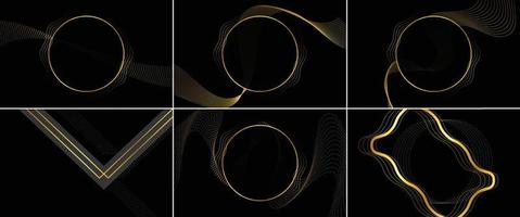 Black and gold background set vector