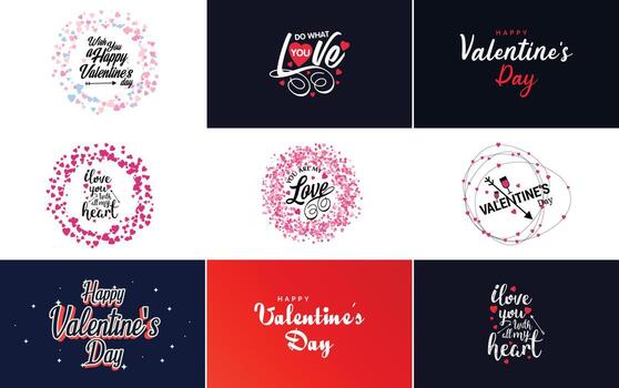 diseño de arte de palabras de amor con un fondo en forma de corazón y un efecto bokeh vector