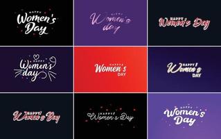 Set of International Women's Day cards with a logo vector