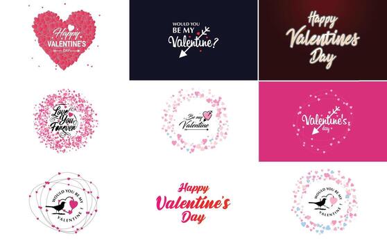 diseño de arte de palabras de amor con un fondo en forma de corazón y un efecto bokeh vector