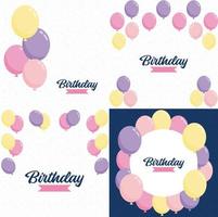 Happy Birthday design with bold colorful letters and balloons vector