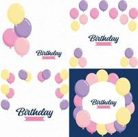 Happy Birthday design with bold colorful letters and balloons vector