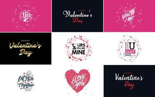 Happy Valentine's Day typography poster with handwritten calligraphy text. isolated on white background vector