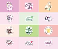 Saying I Love You with Beautiful Valentine's Day Design Stickers vector