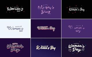 conjunto de carteles del feliz día internacional de la mujer. emblemas y elementos de diseño vector colección de signos. etiquetas. e insignias