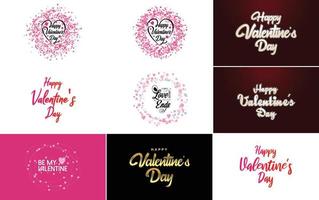 Happy Valentine's Day typography poster with handwritten calligraphy text. isolated on white background vector illustration