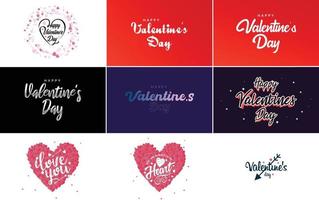 Happy Valentine's Day typography poster with handwritten calligraphy text. isolated on white background vector