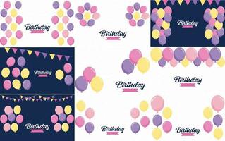 Birthday text and balloons with glossy finish vector