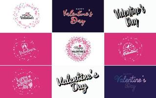 Love word art designs with heart shapes vector