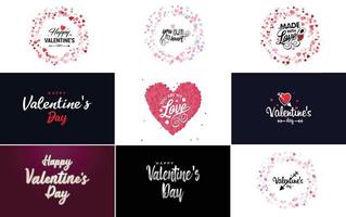 Love word art design with hearts vector