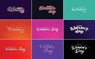 Happy Women's Day design with balloons featuring a gradient color scheme vector