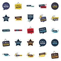 25 Professional Typographic Designs for a polished call to action campaign Call Now vector