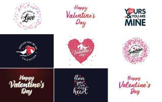 Be My Valentine lettering with a heart design. suitable for use in Valentine's Day cards and invitations vector