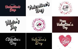 Love word art design with hearts vector