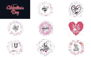 Happy Valentine's Day typography poster with handwritten calligraphy text. isolated on white background vector illustration