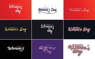 Happy Women's Day designs with hearts vector