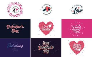 Love word art designa with heart shapes vector