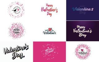 Happy Valentine's Day typography poster with handwritten calligraphy text. isolated on white background vector illustration