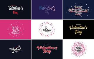 Happy Valentine's Day typography poster with handwritten calligraphy text. isolated on white background vector illustration