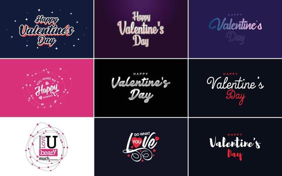 Love word art designs with hearts vector