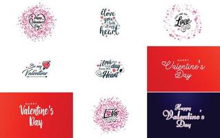 Vector illustration of heartshape wreaths with Happy Valentine's Day text